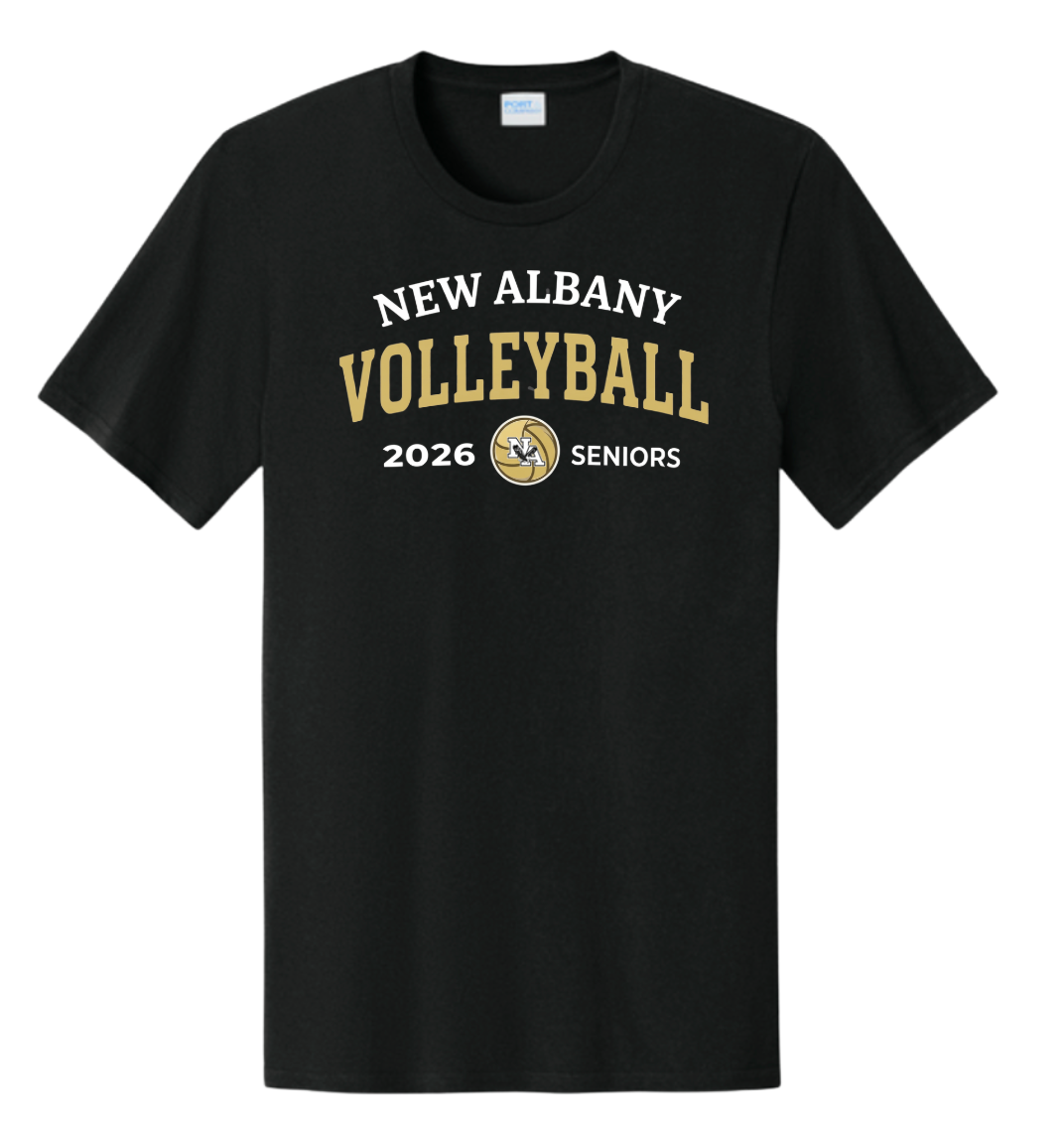 Adult Unisex Official 2026 New Albany Boys Volleyball Senior Graphic Super Soft Short Sleeve Tee