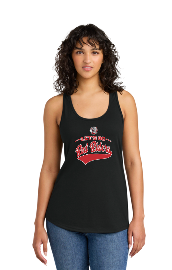 Women's Let's Go Red Riders Graphic Next Level Racerback Tank