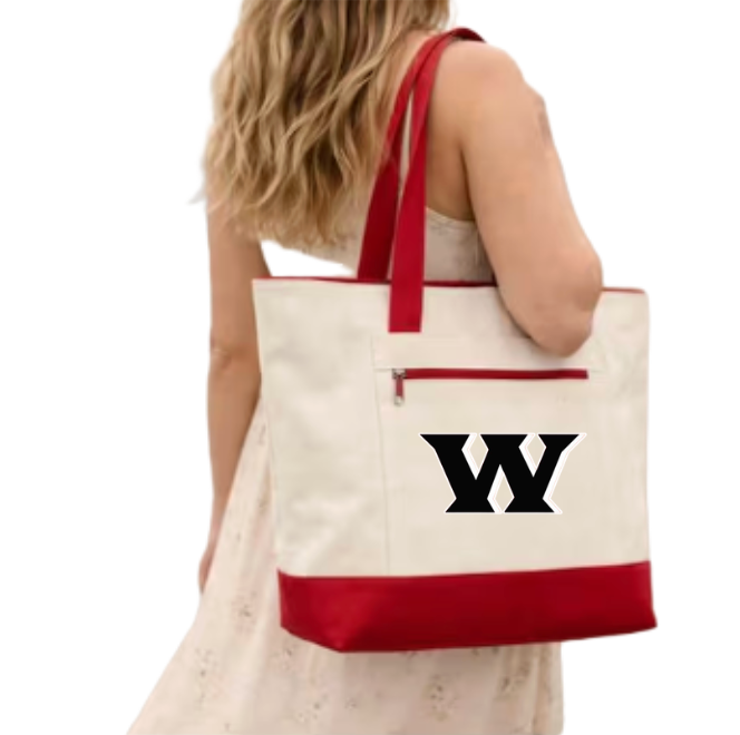 Weir Logo Zippered Canvas Tote