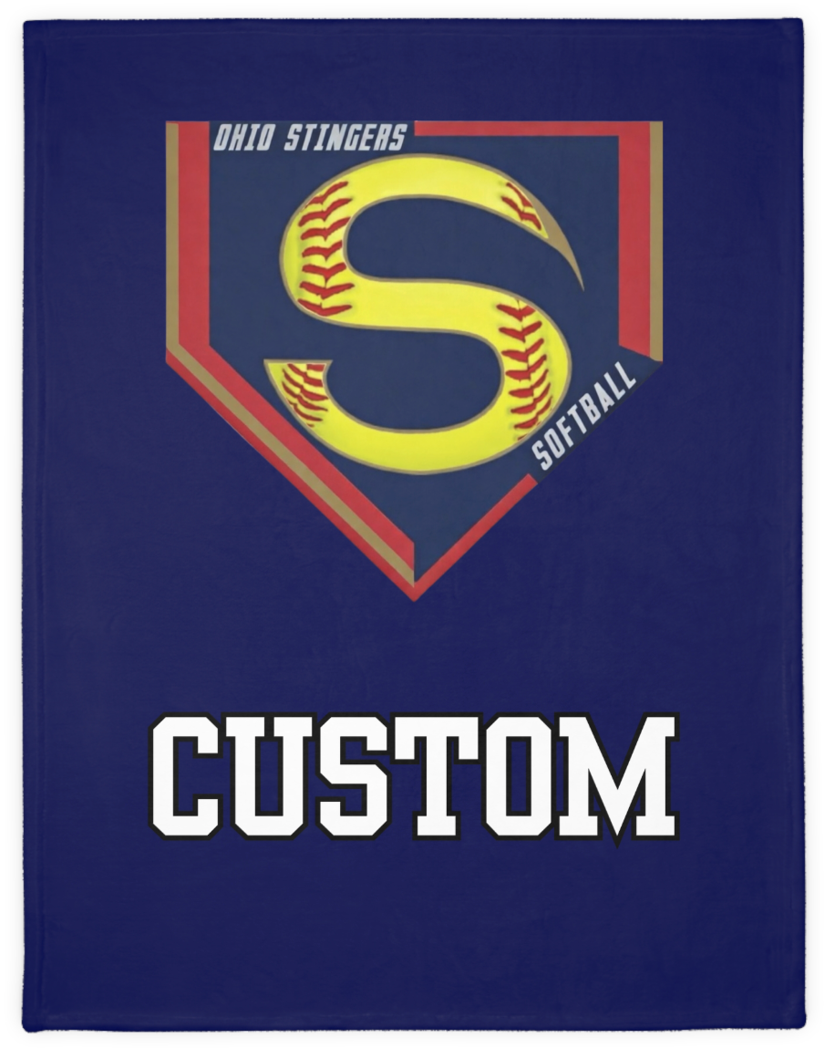 CUSTOMIZED Choose your Graphic Super Soft Reversible Velveteen Microfiber Blanket (Two-sided print) - Stingers Softball