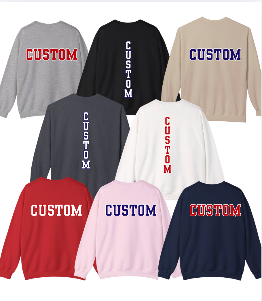 Adult Unisex Choose your Graphic Sweatshirt with Customized Back - Stingers Softball