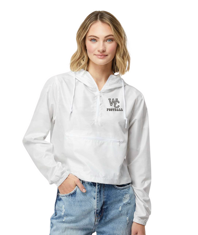 Women's Westerville Central Logo Lightweight Pullover White Camo Crop Windbreaker