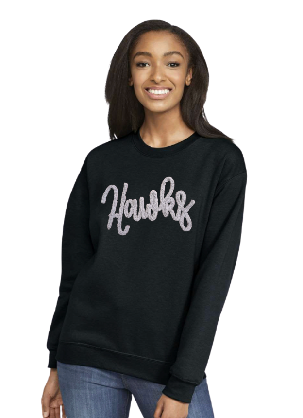 Adult Unisex Westerville Central Chunky Chenille Yarn Warhawks Sweatshirt