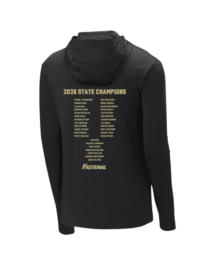 Adult Unisex NAHS Baseball Official 2026 STATE CHAMPION Long Sleeve Hooded Performance Tee