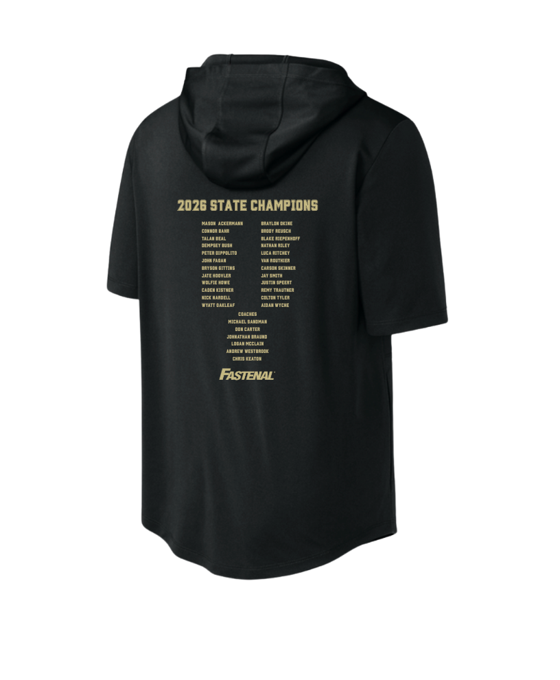 Adult Unisex NAHS Baseball Official 2026 STATE CHAMPION Short Sleeve Hooded Performance Tee