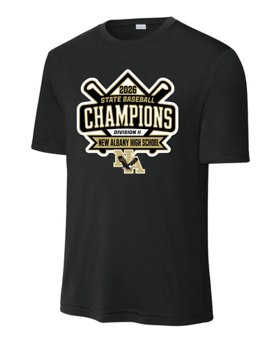 Adult Unisex NAHS Baseball Official 2026 STATE CHAMPION Performance Wicking Tee