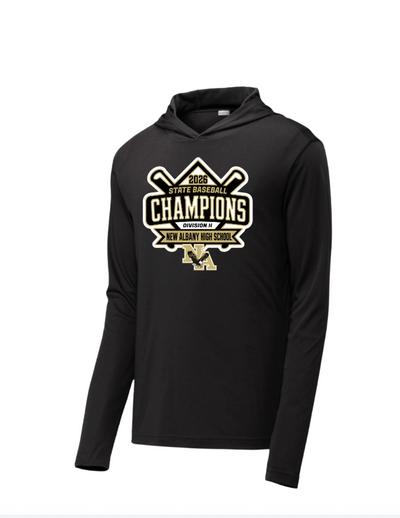 Youth NAHS Baseball Official 2026 STATE CHAMPION Long Sleeve Hooded Performance Tee