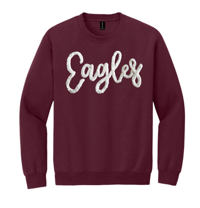 Adult Unisex New Albany Chunky Chenille Yarn Eagles Sweatshirt