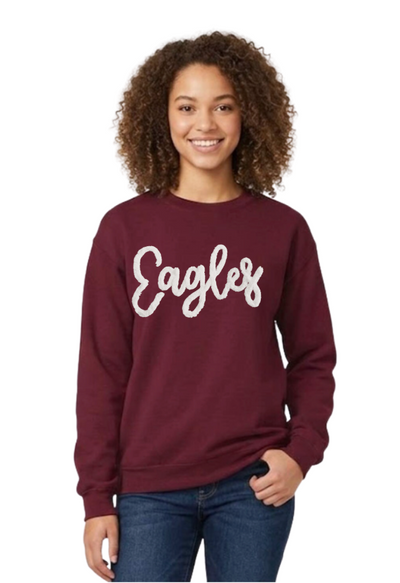 Adult Unisex New Albany Chunky Chenille Yarn Eagles Sweatshirt