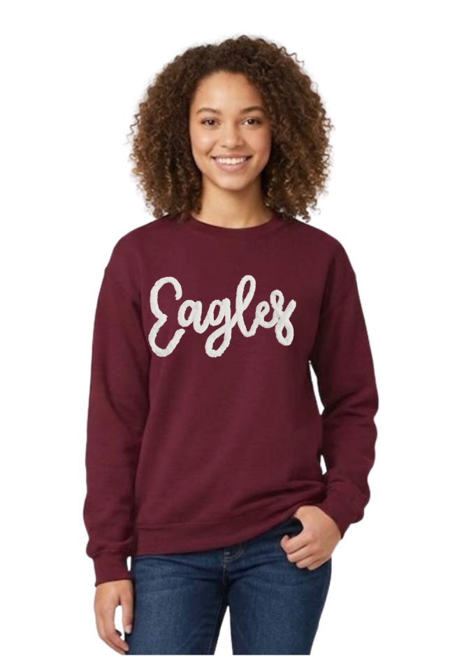 Adult Unisex New Albany Chunky Chenille Yarn Eagles Sweatshirt