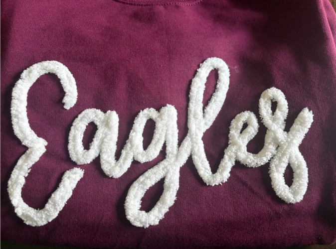 Adult Unisex New Albany Chunky Chenille Yarn Eagles Sweatshirt