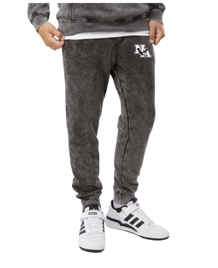 Adult Unisex New Albany Football White Logo Graphic Mineral Wash Jogger