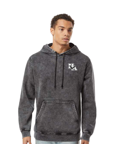Adult Unisex New Albany Football White Logo Graphic Mineral Wash Hoodie