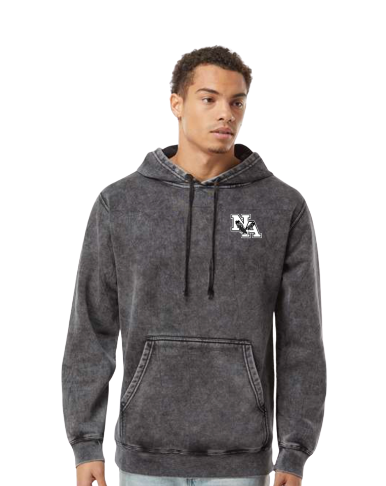 Adult Unisex New Albany Football White Logo Graphic Mineral Wash Hoodie