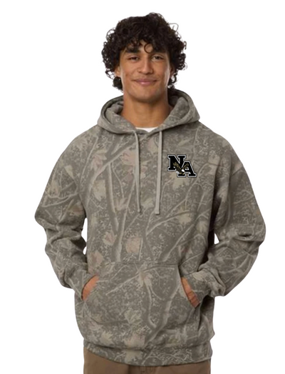 Adult Unisex Deadwood Camo Print Heavyweight Hooded Sweatshirt with NA Logo