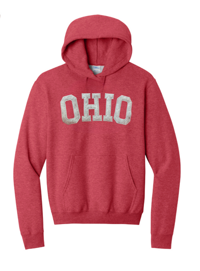 Adult Unisex Ohio Varsity Patch Letter Embroidered Hoodie