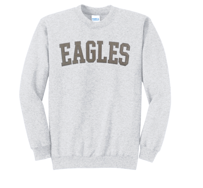 Adult Unisex New Albany Eagles Varsity Patch Letter Embroidered Sweatshirt