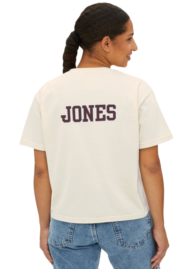 Women's Choose your Graphic Short Sleeve Boxy Crop Tee with Customized Back - New Albany Football
