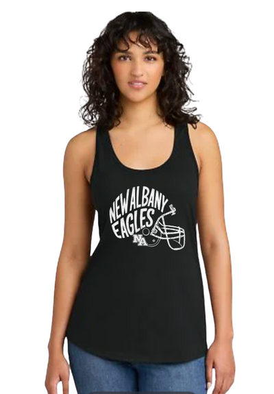 Women's New Albany Vintage Vibes Football Helmet Graphic Next Level Racerback Tank