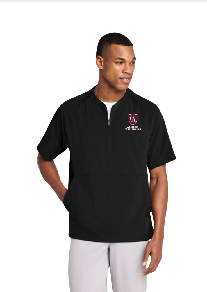 Men's Sport-Tek® Repeat 1/2-Zip Short Sleeve Jacket with Columbus Academy Athletic Performance Graphic