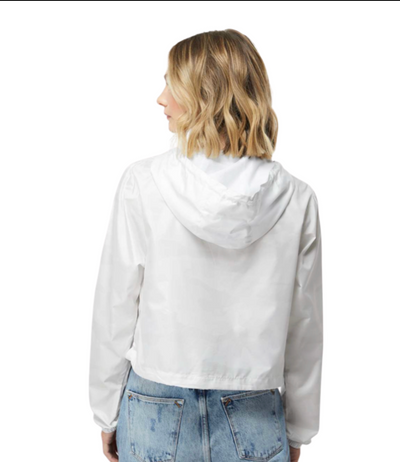 Women's Columbus Academy Soccer Lightweight Pullover White Camo Crop Windbreaker