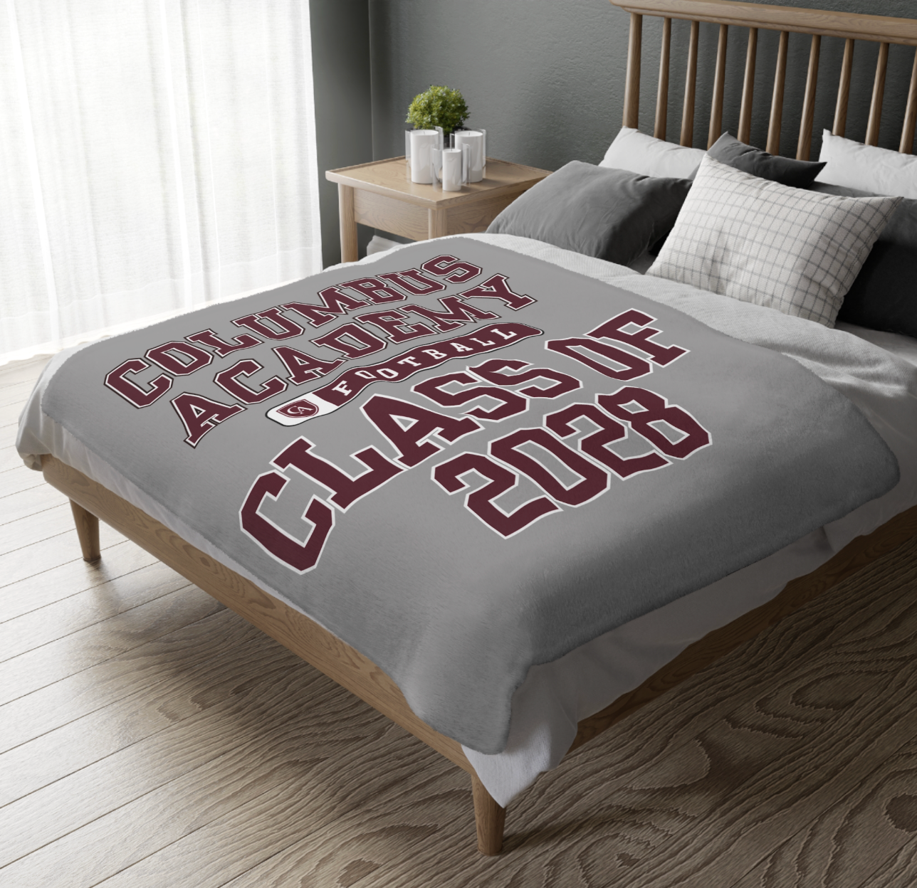 CUSTOMIZED Choose your Graphic Super Soft Reversible Velveteen Microfiber Blanket (Two-sided print) - Columbus Academy Fall Sports