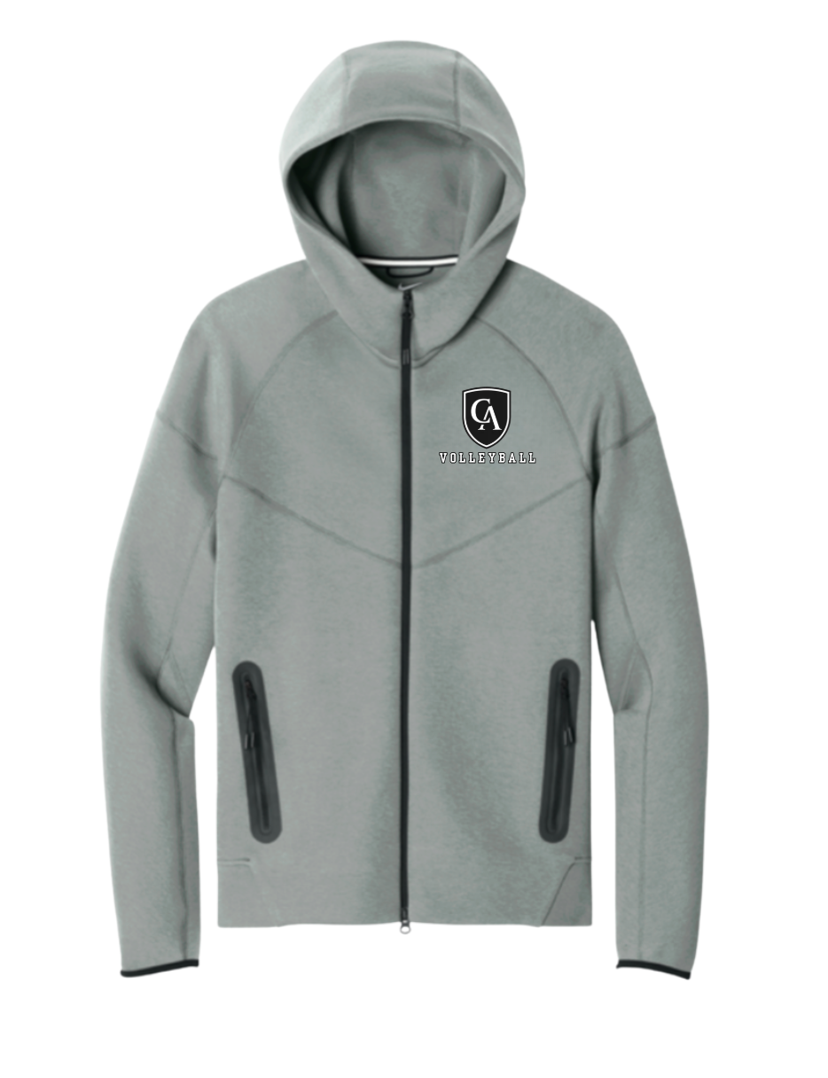 Adult Unisex Nike Tech Fleece Full Zip-Hoodie with Embroidered Columbus Academy Volleyball Logo