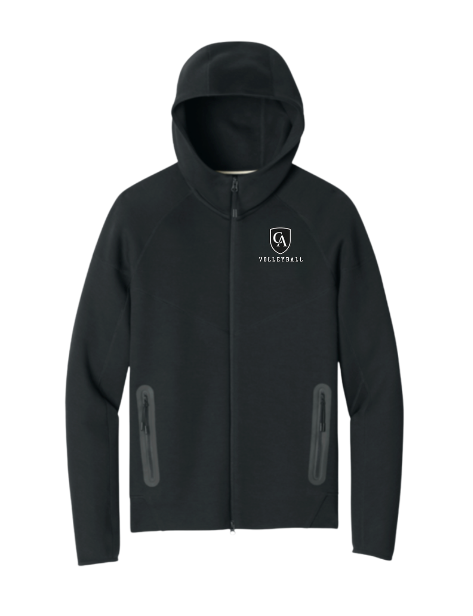 Adult Unisex Nike Tech Fleece Full Zip-Hoodie with Embroidered Columbus Academy Volleyball Logo