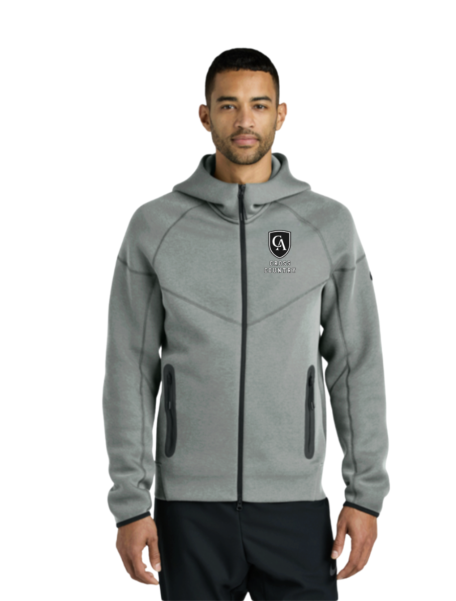 Adult Unisex Nike Tech Fleece Full Zip-Hoodie with Embroidered Columbus Academy Cross Country Logo