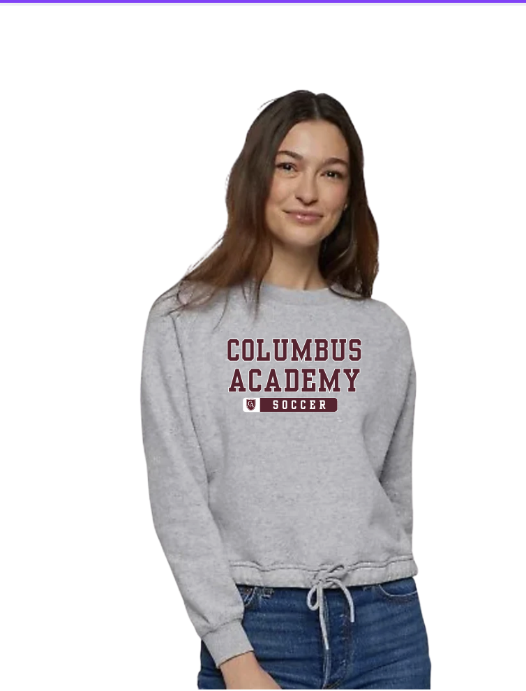 Women's Columbus Academy Soccer Graphic Boxy Fleece Crewneck Sweatshirt