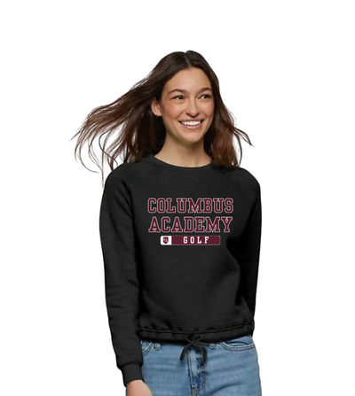 Women's Columbus Academy Golf Graphic Boxy Fleece Crewneck Sweatshirt