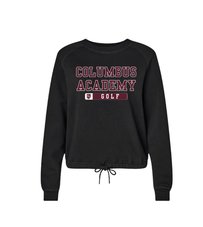 Women's Columbus Academy Golf Graphic Boxy Fleece Crewneck Sweatshirt