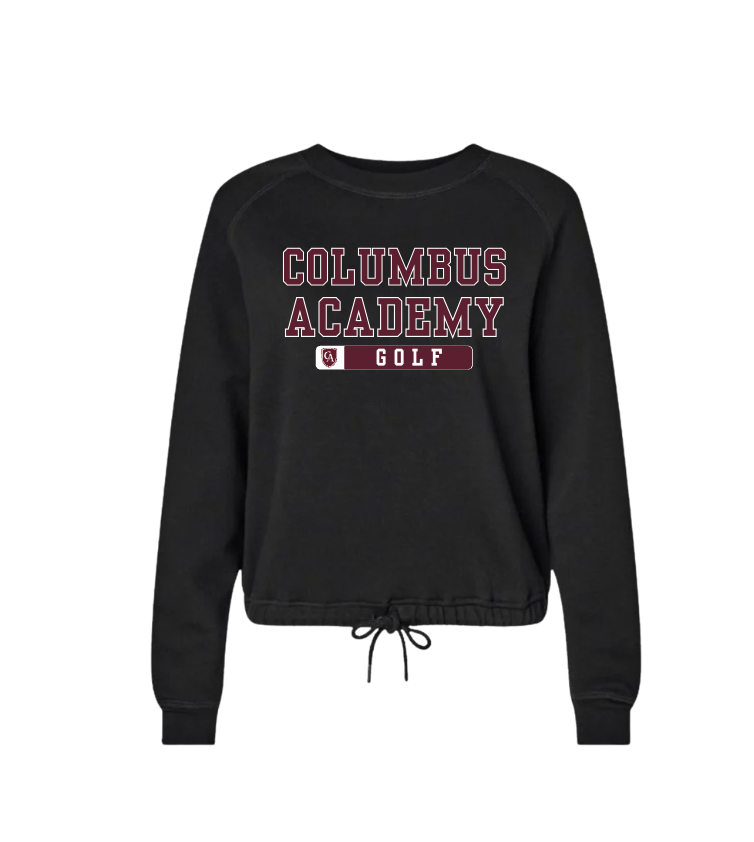 Women's Columbus Academy Golf Graphic Boxy Fleece Crewneck Sweatshirt