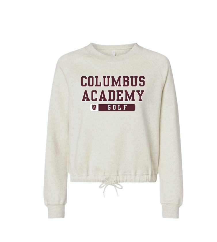 Women's Columbus Academy Golf Graphic Boxy Fleece Crewneck Sweatshirt