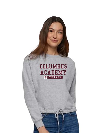 Women's Columbus Academy Tennis Graphic Boxy Fleece Crewneck Sweatshirt