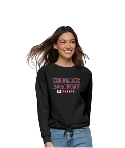 Women's Columbus Academy Tennis Graphic Boxy Fleece Crewneck Sweatshirt
