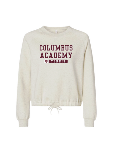 Women's Columbus Academy Tennis Graphic Boxy Fleece Crewneck Sweatshirt