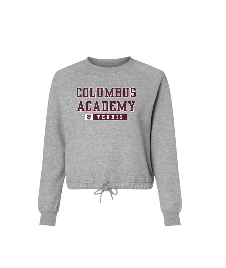 Women's Columbus Academy Tennis Graphic Boxy Fleece Crewneck Sweatshirt
