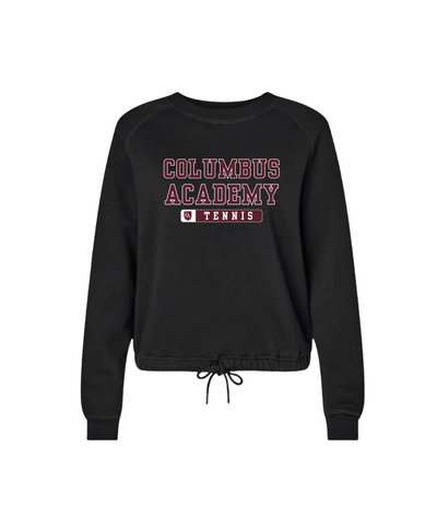 Women's Columbus Academy Tennis Graphic Boxy Fleece Crewneck Sweatshirt