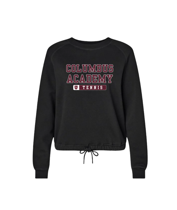 Women's Columbus Academy Tennis Graphic Boxy Fleece Crewneck Sweatshirt