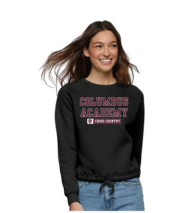 Women's Columbus Academy Cross Country Graphic Boxy Fleece Crewneck Sweatshirt
