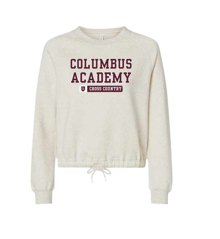 Women's Columbus Academy Cross Country Graphic Boxy Fleece Crewneck Sweatshirt