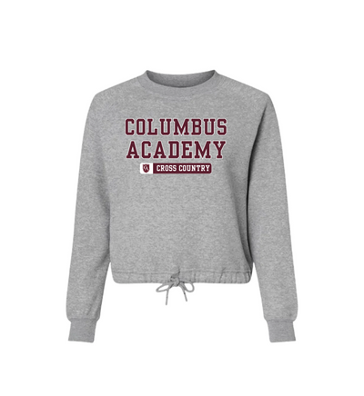 Women's Columbus Academy Cross Country Graphic Boxy Fleece Crewneck Sweatshirt