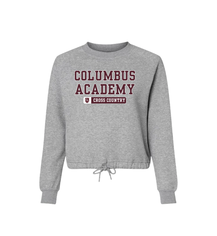 Women's Columbus Academy Cross Country Graphic Boxy Fleece Crewneck Sweatshirt