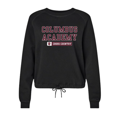 Women's Columbus Academy Cross Country Graphic Boxy Fleece Crewneck Sweatshirt
