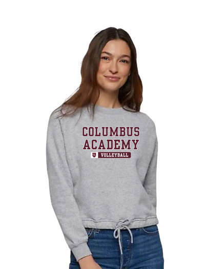 Women's Columbus Academy Volleyball Graphic Boxy Fleece Crewneck Sweatshirt