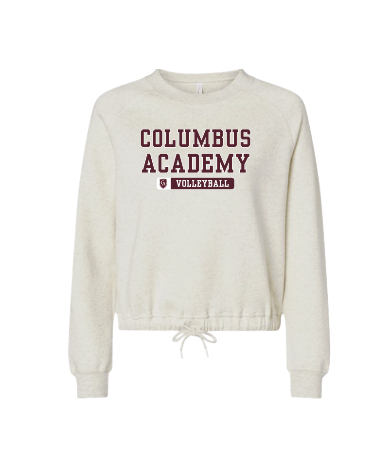 Women's Columbus Academy Volleyball Graphic Boxy Fleece Crewneck Sweatshirt