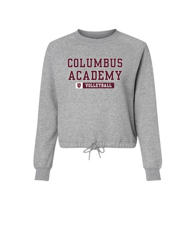 Women's Columbus Academy Volleyball Graphic Boxy Fleece Crewneck Sweatshirt