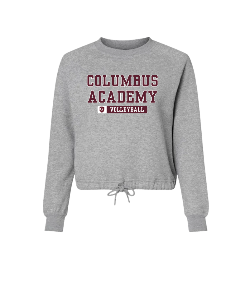Women's Columbus Academy Volleyball Graphic Boxy Fleece Crewneck Sweatshirt
