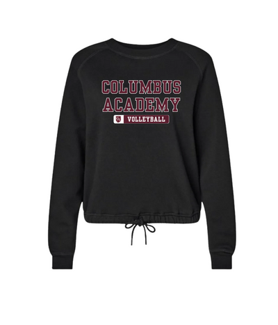 Women's Columbus Academy Volleyball Graphic Boxy Fleece Crewneck Sweatshirt